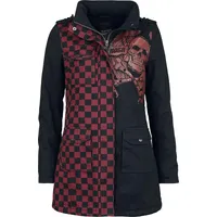 Rock Rebel by EMP Damen schwarze Winterjacke mit kuschelig warmen Teddyfell XL - XL