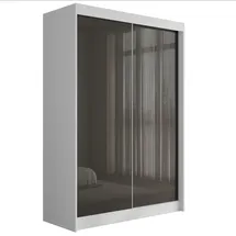 altdecor Schiebetürenschrank PEKA 120 x 215 x 61 cm Weiß/Grau