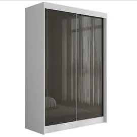altdecor Schiebetürenschrank PEKA 120 x 215 x 61 cm Weiß/Grau