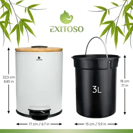 Exitoso Mülleimer 3 l Weiß