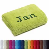 AR Line Besticken Sie Handtuch mit Namen oder mit Wunschtext Bestickt, Handtuch (50x100cm) in Apfelgrün