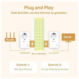 TP-Link TL-PA7017P KIT AV1000-Gigabit-Powerline-Adapter KIT mit Steckdose