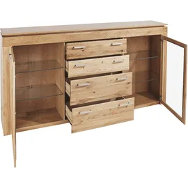 vogl möbelfabrik Highboard VOGL MÖBELFABRIK, wildeiche teilmassiv, B:222cm H:114,5cm T:40cm, Sideboards, Highboard, Breite 222 cm