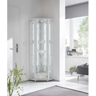 fif Möbel Eckvitrine 71 x 172 x 50 cm, (B/H/T) weiß