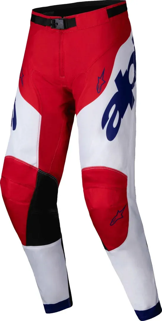 Alpinestars Racer Veil Motorcross Broeken, wit-rood, 38 Voorman