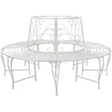 vidaXL Baumbank Ø 160 x 89 cm Antik Weiß