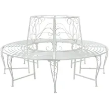 vidaXL Baumbank Ø 160 x 89 cm Antik Weiß