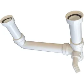 tecuro Ablaufverbindung mit Höhenausgleich für Doppel-Spülbecken -