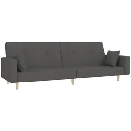 vidaXL Schlafsofa 2-Sitzer mit 2 Kissen Dunkelgrau Stoff