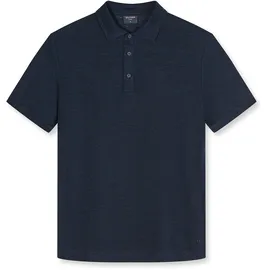 Olymp Poloshirt aus Leinen-Elasthan-Mix, marine, M,
