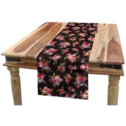 Abakuhaus Tischläufer Esszimmer Küche Rechteckiger Dekorativer Tischläufer, Blumen Vintage Corsage Antike bunt 40 cm x 300 cm