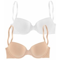 PETITE FLEUR Push-up-BH Damen caramel+weiß Gr.80B