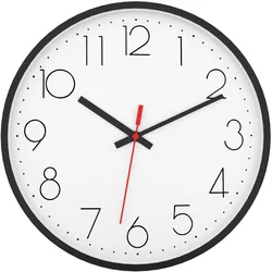 Intirilife Wanduhr in Schwarz - Weiß mit 30,5 cm Durchmesser - Praktische Zeitanzeige Chronometer