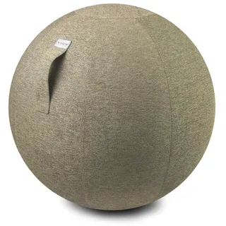 VLUV BOL STOV Stoff-Sitzball, ergonomisches Sitzmöbel für Büro und Zuhause, Farbe: Kiesel (beige), Ø 60cm - 65cm, hochwertiger Möbelbezugsstoff, robust und formstabil, mit Tragegriff