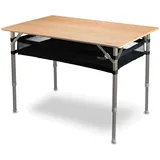 XXL Design Campingtisch mit Bambustischplatte inkl Aufbewahrungsnetz Kitpac