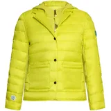 Cartoon Steppjacke mit abnehmbarer Kapuze neongelb XS