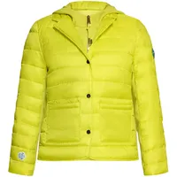 Cartoon Steppjacke mit abnehmbarer Kapuze neongelb XS