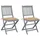 vidaXL Gartenstuhl klappbar 2 St.  mit Kissen  Massivholz 55 x 70 x 106 cm braun