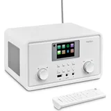 Medion P85027 Internetradio (DAB Plus, UKW Radio, Spotify Connect, WLAN, Bluetooth, Streaming, Equalizer, Farbdisplay, USB, AUX, Wecker, Schlummerf... - weiß