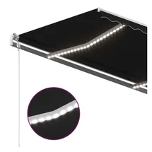 vidaXL LED Automatische Markise 450 x 300 cm anthrazit inkl. Windsensor 3068934
