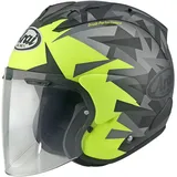 Arai Helmet Arai SZ-R Evo Mimesis Jethelm - Neon-Gelb/Grau/Schwarz - S