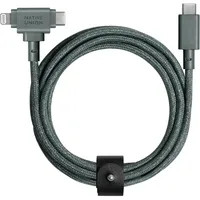 Native Union Belt Duo, Grün, USB C, USB C/Lightning, 1,5 m, Männlich, Männlich