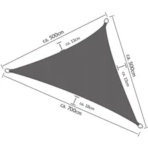 Sol Royal Sonnensegel dreieckig 700x500x500 cm Sonnen- - Sonnensegel
