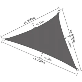 Sol Royal Sonnensegel dreieckig 700x500x500 cm Sonnen- - Sonnensegel