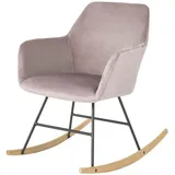 SoBuy Schaukelsessel, Pink, Textil, Holz, 48x75x75 cm, Wohnzimmer, Sessel, Schaukelstühle