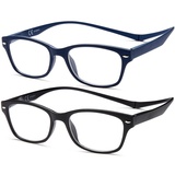 NEW VISION Lesebrille 2 pack, Magnet Lesebrille, Lesebrillen Herren, Klassischer Stil Lesebrille NV3282 mit Magnetverschluss Hinten, Lesehilfe für Damen Herren (NB, 3)