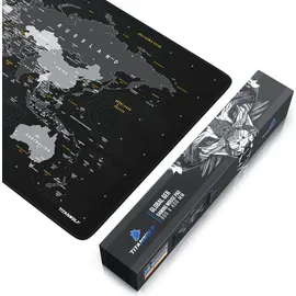 Titanwolf Gaming Mauspad XXL Weltkarte Schwarz