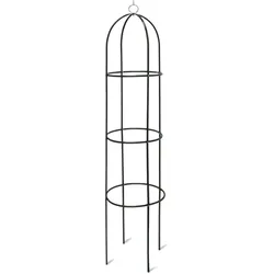 Relaxdays Rankobelisk beschichtetes Metall 190 cm, witterungsbeständige Garten Rankhilfe für Rosen und Blumen, grün
