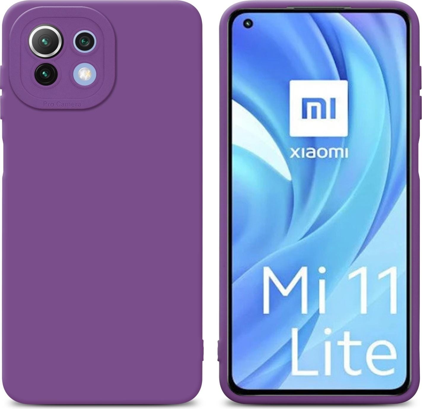 Cadorabo Hülle für Xiaomi Mi 11 LITE (4G / 5G) / 11 LITE NE im TPU Fluid LM162 Style (Xiaomi Mi 11 Lite 5G NE, Xiaomi Mi 11 Lite 5G, Xiaomi Mi 11 Lite), Smartphone Hülle, Violett