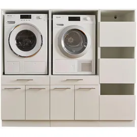 laundreezy Weiß - Waschmaschinen-Überbauschrank TÜV-Zertifiziert mit viel Stauraum - 185 cm