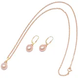 FIRETTI Schmuckset FIRETTI "Multipack Schmuck Geschenk Silber 925 Halskette Ohrstecker Perlschmuck", bunt (gelbgoldfarben, rosé), Schmuck_Sets, Damen, Perlen, Silber 925 (Sterlingsilber), Schmuckset, Made in Germany - mit Naturperlen