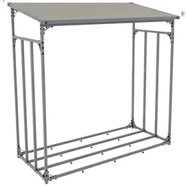 deluke Kaminholzregal Aluminium 143 x 70 x 145 cm Schwarz