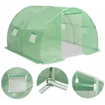 furnicato Gewächshaus Kunststoff Grün 9 m2