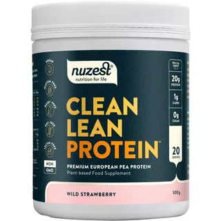 Nuzest - Erbsenproteinpulver - Clean Lean Protein - Erdbeere - Veganer Proteinshake - Pflanzenbasiert, Kalorienarm & Kohlenhydratarm - Laktosefrei - Glutenfrei - Milchfrei - 500g (20 Portionen)