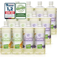 KieselGreen Bioethanol 12 x 1 Liter Sets (6X Geruchlos + 6X Duft) für Ethanol-Kamin - Bio Ethanol als Raumduft, viele Duftnoten (6X Geruchlos + 6X Lavendel)