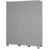 Kleiderschrank Dennis aus Kiefernholz, modernes Design, 3 Türen, hellgrau, großzügiger Stauraum
