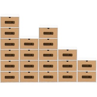 20er Set Schuhboxen Aufbewahrung Karton Pappe mit Schubladen Kiste stapelbar wb