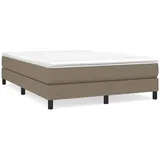 vidaXL Boxspringbett mit Matratze Taupe 140x200 cm Stoff