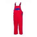 Planam Kinder-Latzhose Rot/Kornblau, Größe 110/116