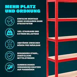 monzana Monzana® 2x Schwerlastregal 180x90x40cm 875kg 5 MDF-Platten