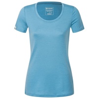 Kaipara - Merino Sportswear Rundhalsshirt Merino Shirt Damen Kurzarm Slimfit 150 (1-tlg) aus reiner Merinowolle Made in Germany blau XS