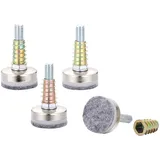 Lpraer 4er Nivellierfüße Möbelfüße Set Verstellbare Füße Möbel Nivellierer Metall Möbelbeine Stellfüße mit Filzgleiter für Möbel Stühle Tische Stuhlbeine(M9 x 38 x 35mm)