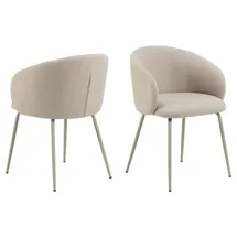 Actona 2er Set Actona Stuhl Eleanor Stoff Beige