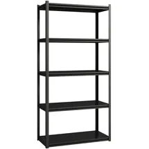 [en.casa] Schwerlastregal Stahl 90x40x183 cm Schwarz/Silber