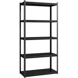[en.casa] Schwerlastregal Stahl 90x40x183 cm Schwarz/Silber