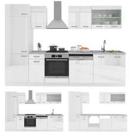 Vicco R-Line Küchenzeile 300 cm weiß hochglanz